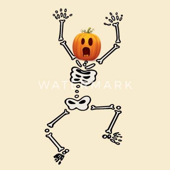 Camiseta de Manga Larga para niños Divertido para Usar en Halloween Esqueleto con Cabeza de Calabaza