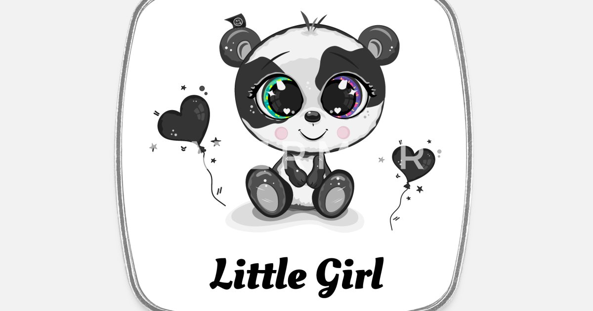 Panda cute - Little Girl - funny deutsch message' Square fridge magnet |  Spreadshirt