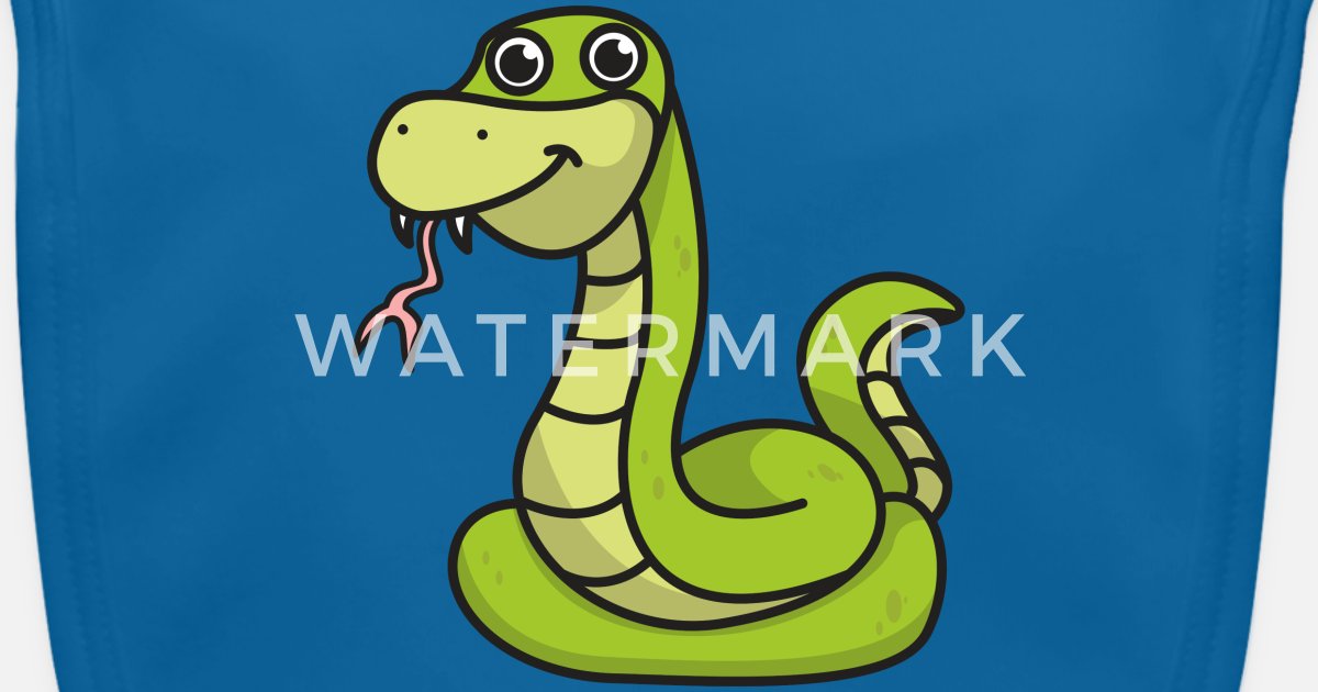 Snake cartoon gift animal snakes green' Baby Bib | Spreadshirt