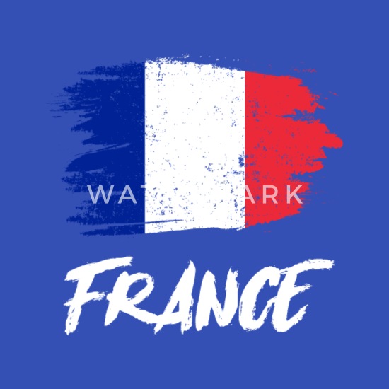 Sac Femme coton blanc Carte de la France drapeau français 