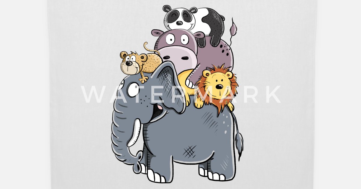 Funny Zoo Animals I Elephant Monkey Panda Kids Cartoon' Tote Bag |  Spreadshirt