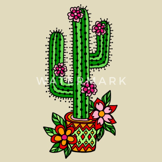 Cactus con flores Vintage Old School Style' Bolsa de tela | Spreadshirt