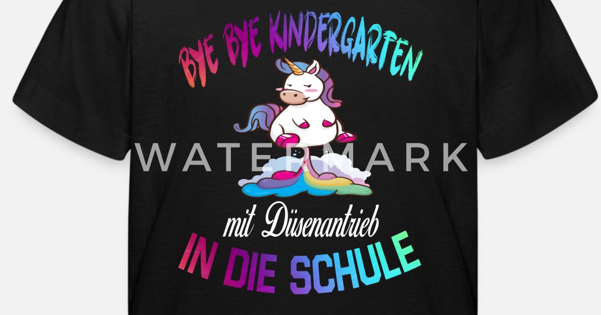 Schulanfang & Einschulung Bye Bye Kindergarten Einhorn Geschenk Mädchen T-Shirt