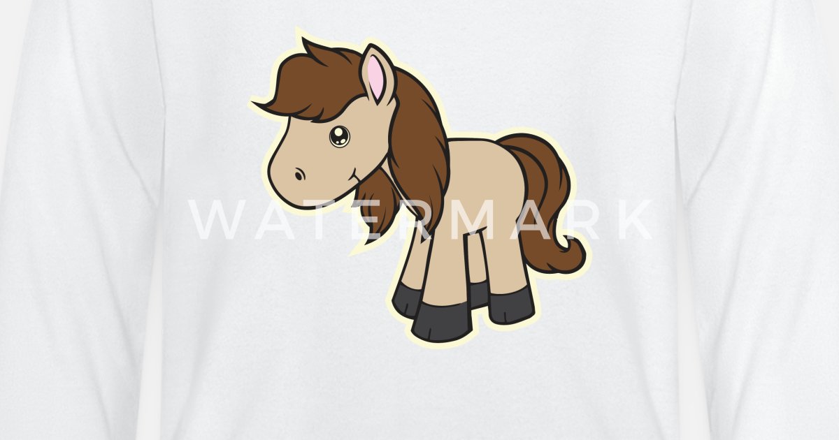 'Horse cartoon drawing cute illustration rider' Baby Longsleeve Shirt |  Spreadshirt