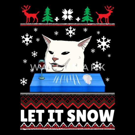 Let it snow Cat Meme Ugly Sweater Hässlicher Weihnachtspulli Langarmshirt