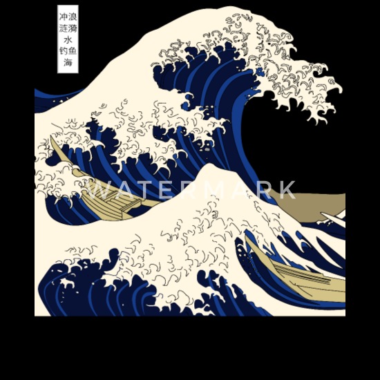 Die große Welle aus Kanagawa Hokusai Japanische Kunst Langarmshirt 