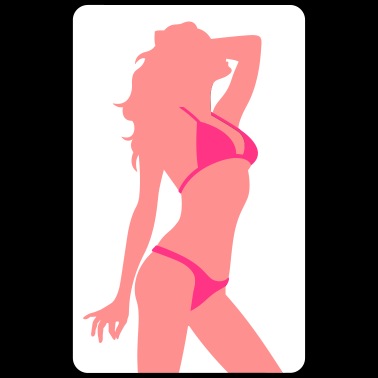 Frau im bikini zieht sich aus