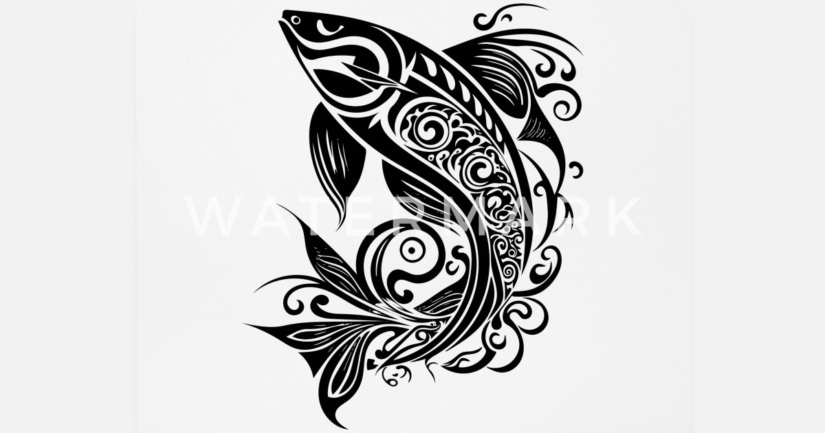 Fish Tribal Tattoo Style Sea Lake River Nature' Mouse Pad | Spreadshirt