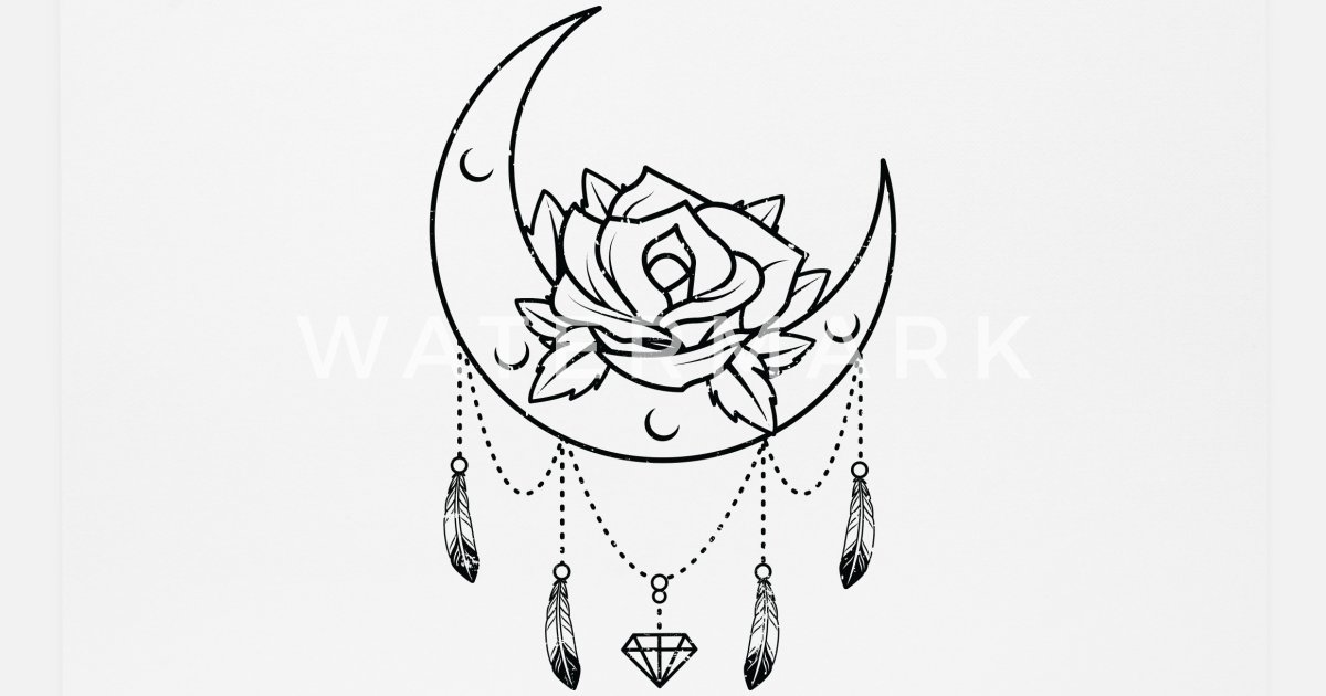 Moon Moon Crescent Tattoo Meditation Spiritual' Mouse Pad | Spreadshirt