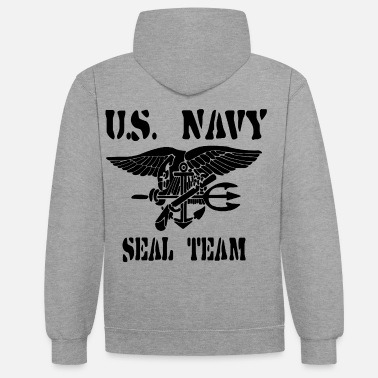 Navy Navy Seals Militär, Team Logo, US Marine, Geschenk - Unisex Hoodie zweifarbig
