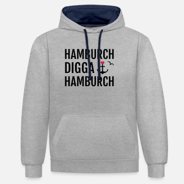 Hamburch DIGGA Hamburch - Unisex Hoodie zweifarbig