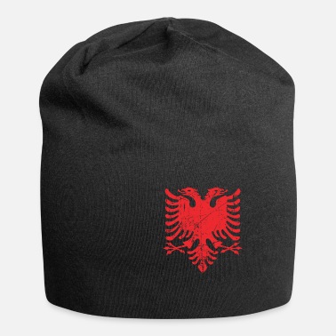 Albanien Snapback Shqiperia Jayban Rot/Schwarz mit Zeichnung auf Unterseite 