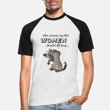Krachttraining Lachende hyena krachttraining grappige cartoon - Mannen baseball T-Shirt