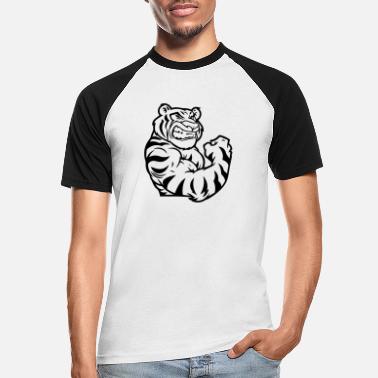 Krachttraining tijger biceps - Mannen baseball T-Shirt