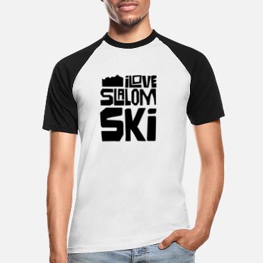 Giant Slalom Race ski slalom skiing giant slalom skier - Men&#39;s Baseball T-Shirt