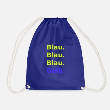 Blue blue blue blue yellow - Drawstring Bag