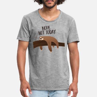 Sleeping Sloth | Nope. Not Today. - Mannen vintage T-shirt