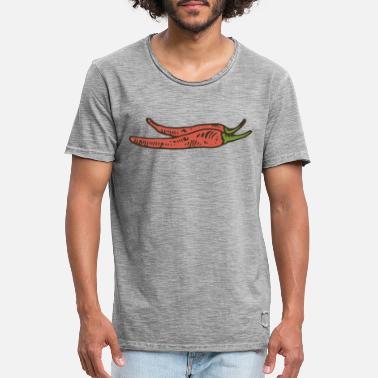 Pepperoni Scharfe Chili Chilischoten - Männer Vintage T-Shirt