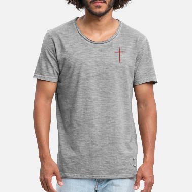 Krusifiks Rødt krusifiks - Vintage T-skjorte for menn