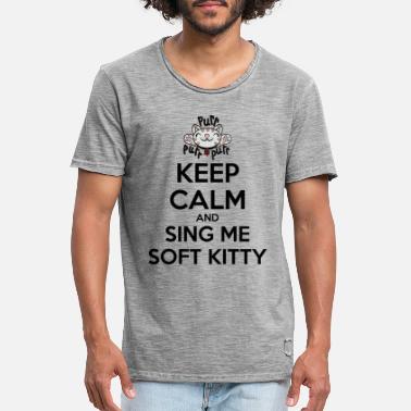 Cooper The Big Bang Theory Keep Calm Sing Soft Kitty - Men&#39;s Vintage T-Shirt
