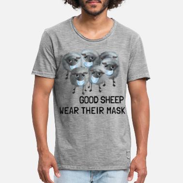 Musta Makeat lampaat - Hyvät lampaat käyttävät naamiotaan - Miesten vintage t-paita