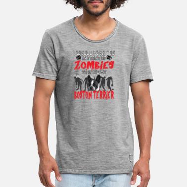 Jesteśmy Boston zombie Boston Terrier3 - Koszulka męska vintage