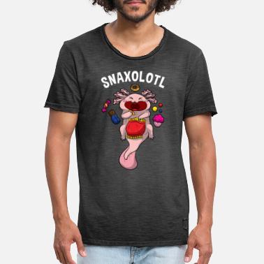 Spreadshirtlikes Axolotl Pun Snaxolotl Funny Lurch Shirt - T-shirt vintage Homme