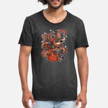 Kraken Blekksprut hai kraken - Vintage T-skjorte for menn