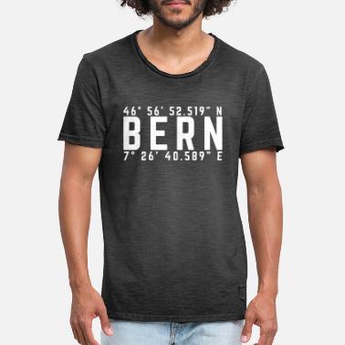 Koordinaten Bern Koordinaten Schweizer Hauptstadt - Männer Vintage T-Shirt