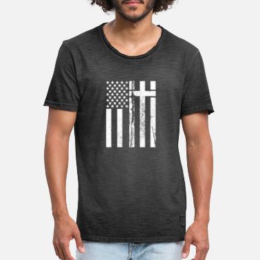 Usa Usa Flag Cross - Vintage T-shirt mænd