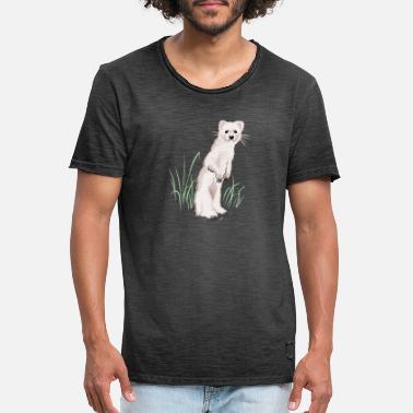Wiesel Wiese mit Wiesel - Männer Vintage T-Shirt