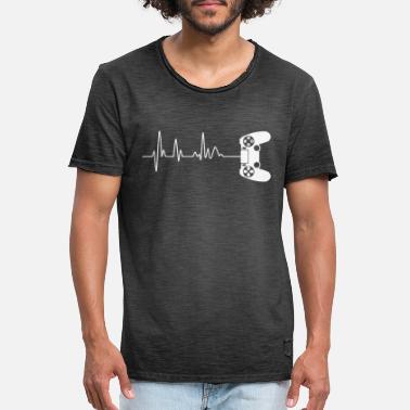 Ps PS-ohjaimen Heartbeat-pelipaita - Miesten vintage t-paita