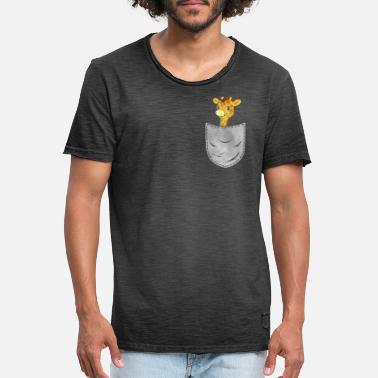 Jack Giraffe In Der Tasche Tier Brusttasche Giraffe - Männer Vintage T-Shirt