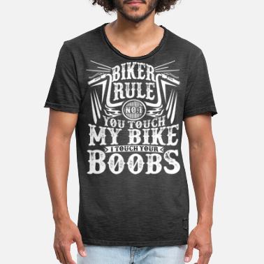 Biker BIKER RULE No 1. Funny Biker Design. - Men&#39;s Vintage T-Shirt