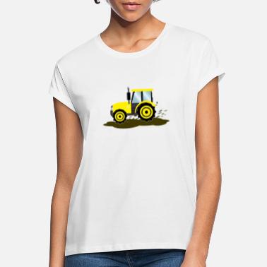 Jaune Chemise enfant avec tracteur en jaune - idée cadeau - T-shirt oversize Femme
