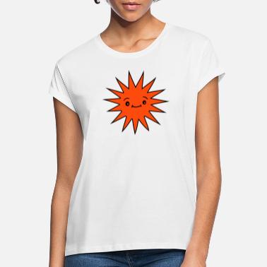 Połysk Słońce z twarzą - Koszulka damska oversize