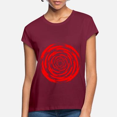 Täuschung optische Täuschung Kreis Bürste rot Wirbelsturm - Frauen Oversize T-Shirt
