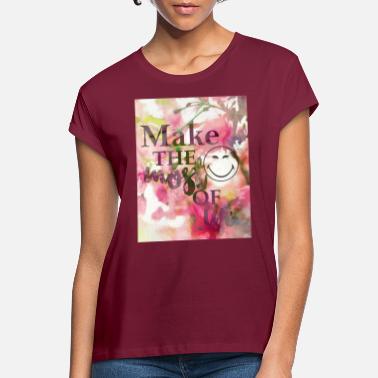 Floral Smiley World The Most Of Life Belle Vie - T-shirt oversize Femme
