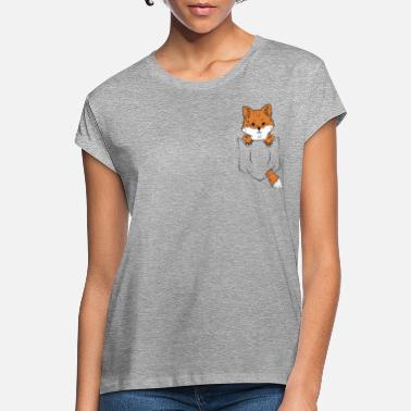 Pocket Fox chest pocket funny bag forest gift - Women&#39;s Loose Fit T-Shirt