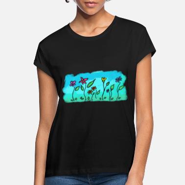 Eng Blomster i enga - Oversize T-skjorte for kvinner