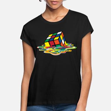 Rubik&#39;s Cube Melted Colourful Puddle - Koszulka damska oversize