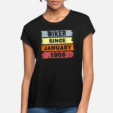 Bike Motocyklista od stycznia 1986 - Urodziny - Koszulka damska oversize