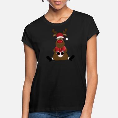 Rudolf Rudolf gleder seg til jul - Oversize T-skjorte for kvinner