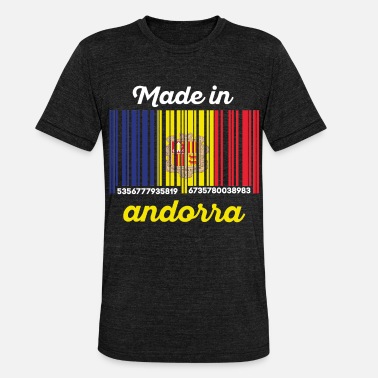 Barcode Andorra Barcode Flagge - Unisex T-Shirt meliert