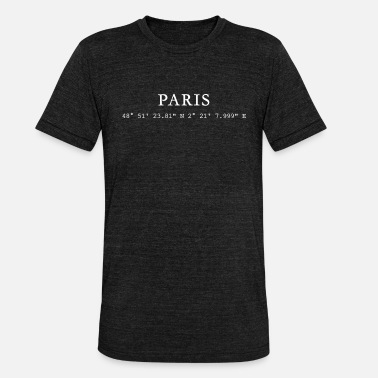 Koordinaatit Pariisi, Ranska, GPS-koordinaatit - Unisex triblend t-paita
