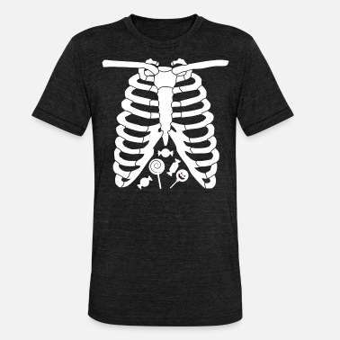 Sweets Halloween Candy Skeleton - Unisex Tri-Blend T-Shirt