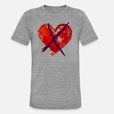 Frodag Anti Valentinsdag - Krysset Hjerte - Unisex triblend T-skjorte