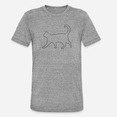 Outline Graphics Cat Outline Graphic Black Drawn Gift Idea - Unisex Tri-Blend T-Shirt