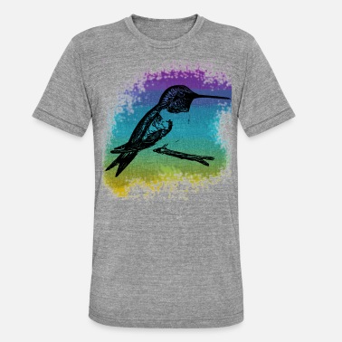 Bakgrunn Fargerik søt kolibri kingfisher fugl gaveide - Unisex triblend T-skjorte