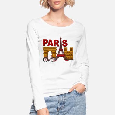 Paris Je me souviens Paris France - T-shirt manches longues bio Femme